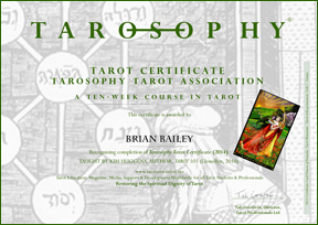 Brian Bailey Tarot Certificate
